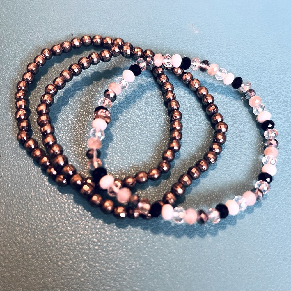 Bead & Faux Pearl Bracelets - 3 pack